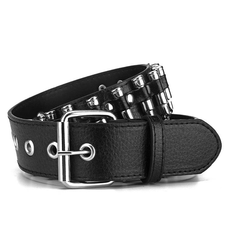 Kobine Men's Punk Bullets Faux Leather Belt