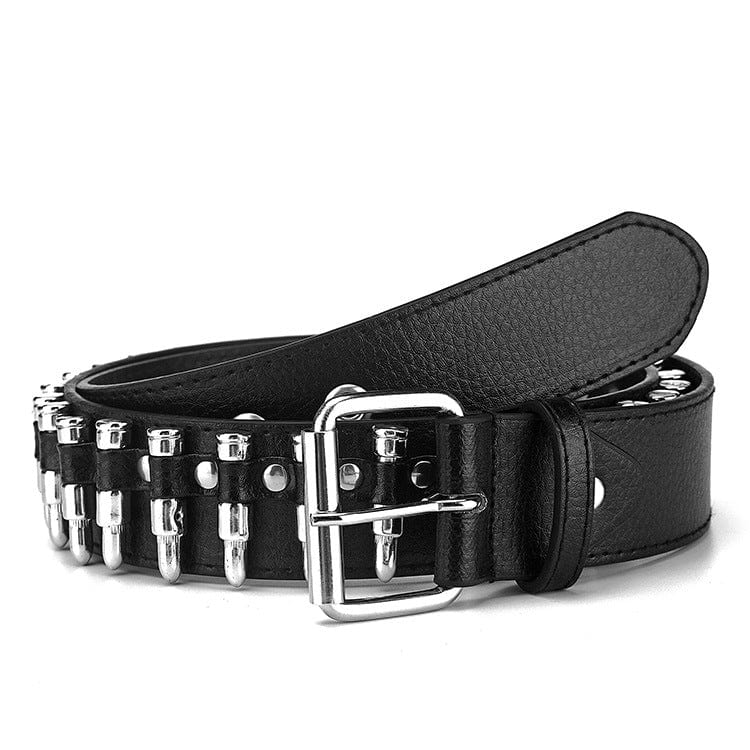 Kobine Men's Punk Bullets Faux Leather Belt