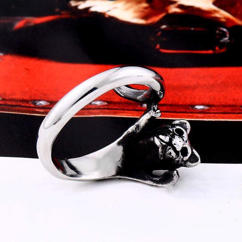 Men's Punk Cat's Head Ring