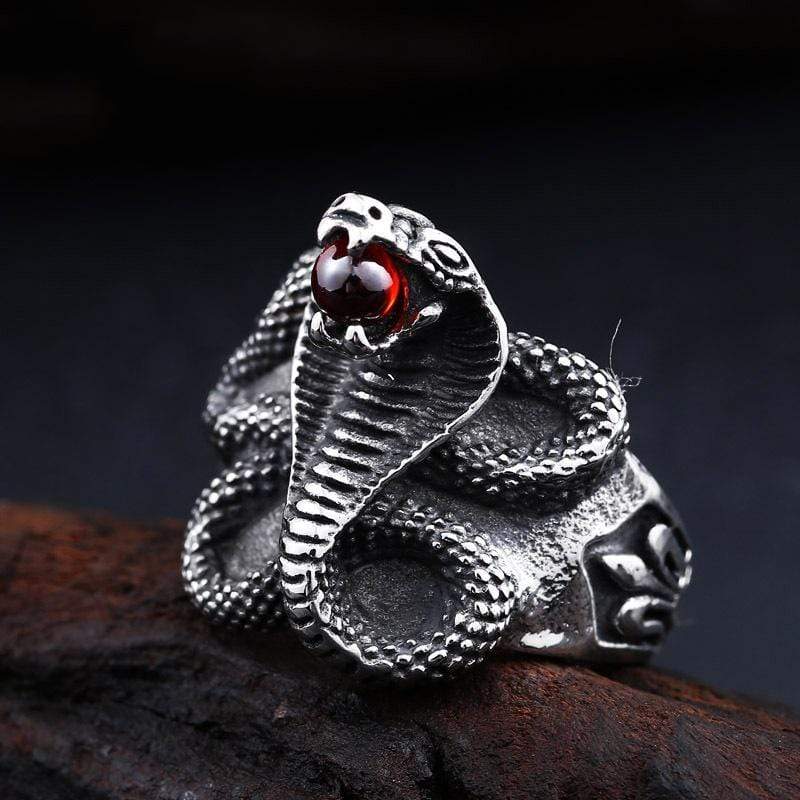 Men's Punk Cobra Bead Rings