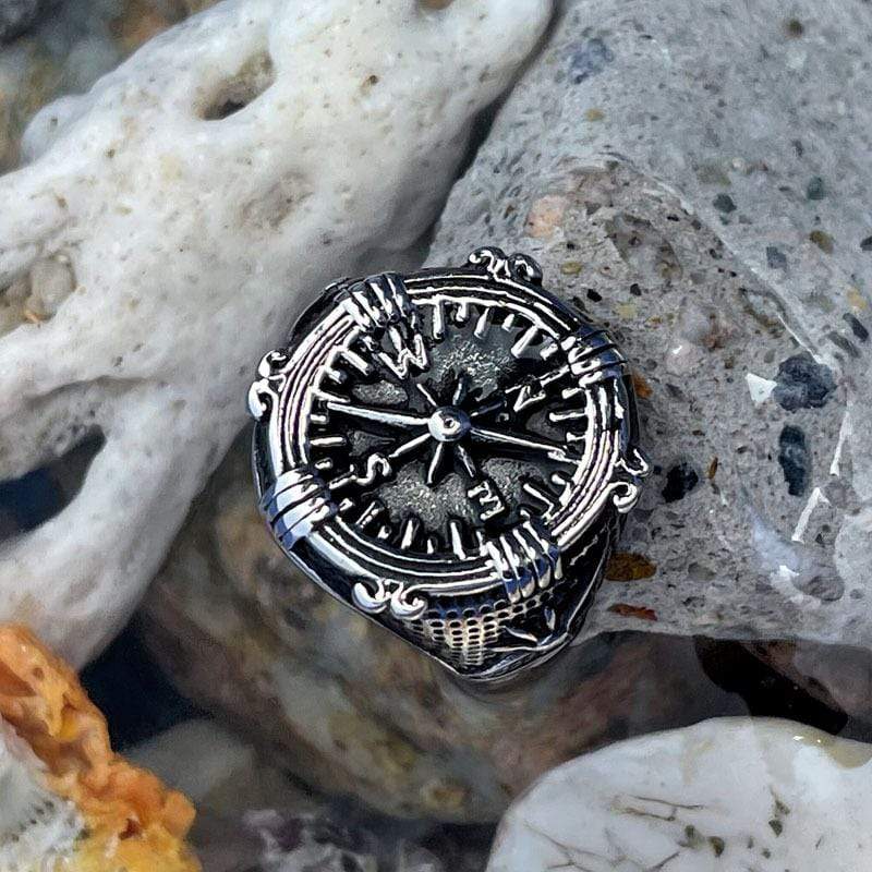 Men's Punk Compass Ring