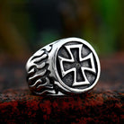 Kobine Men's Punk Cross Flame Ring
