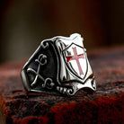 Kobine Men's Punk Cross Shield Ring