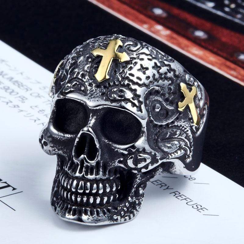 Men's Punk Cross Skull Rings