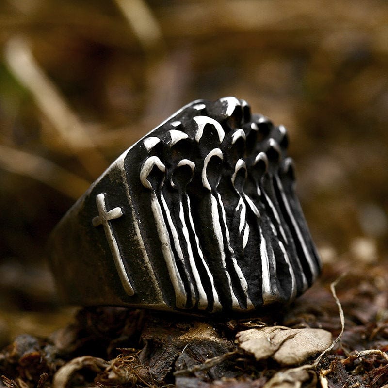 Kobine Men's Punk Death Cloak Ring