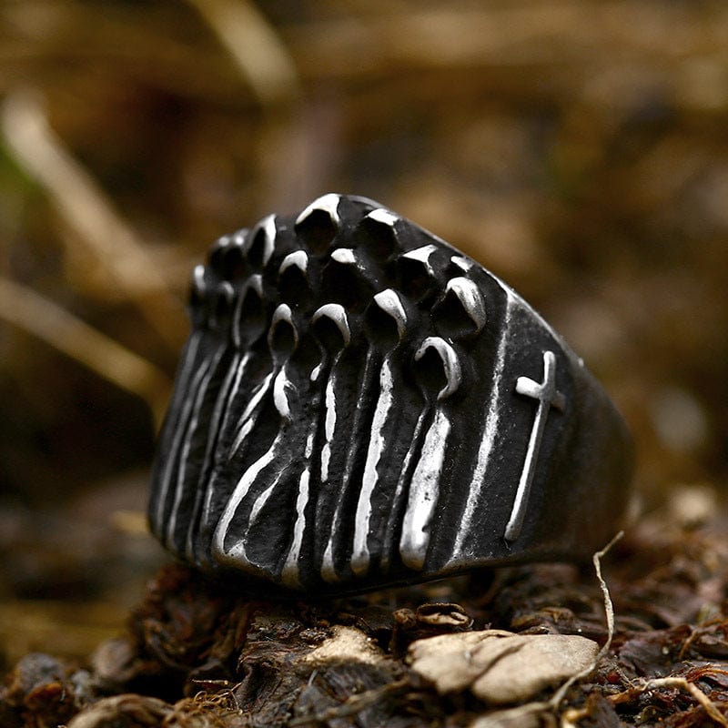 Kobine Men's Punk Death Cloak Ring