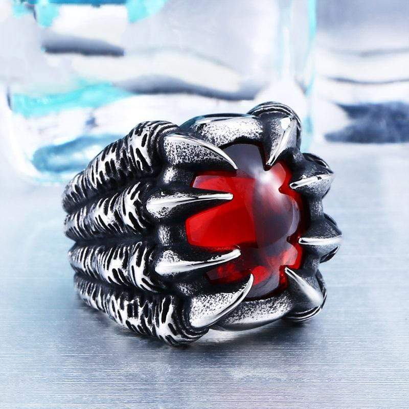 Men's Punk Dragon Claw Bead Rings