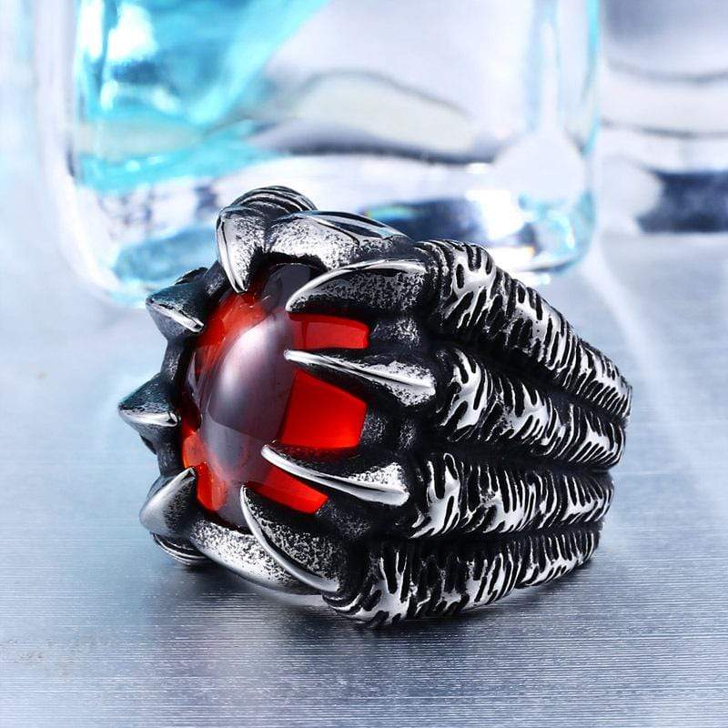 Men's Punk Dragon Claw Bead Rings