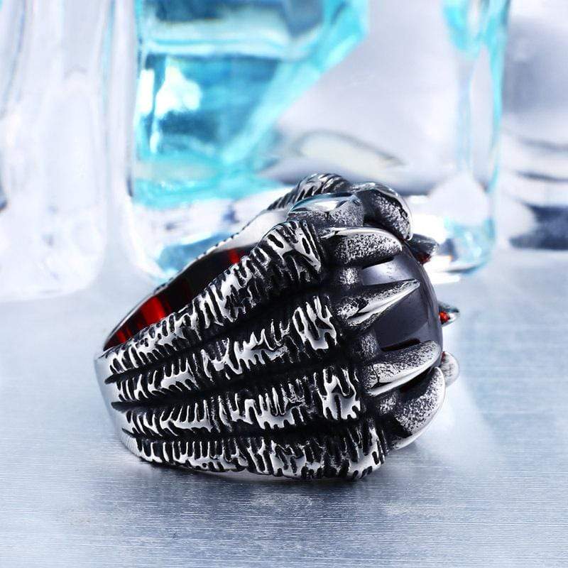 Men's Punk Dragon Claw Bead Rings