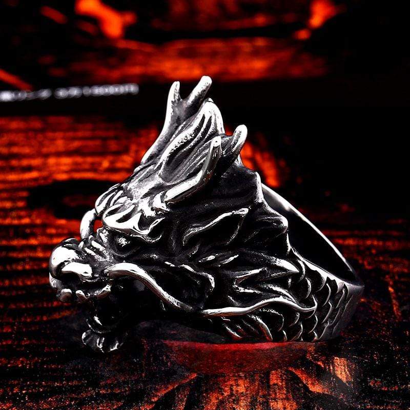 Men's Punk Dragon's Head Ring