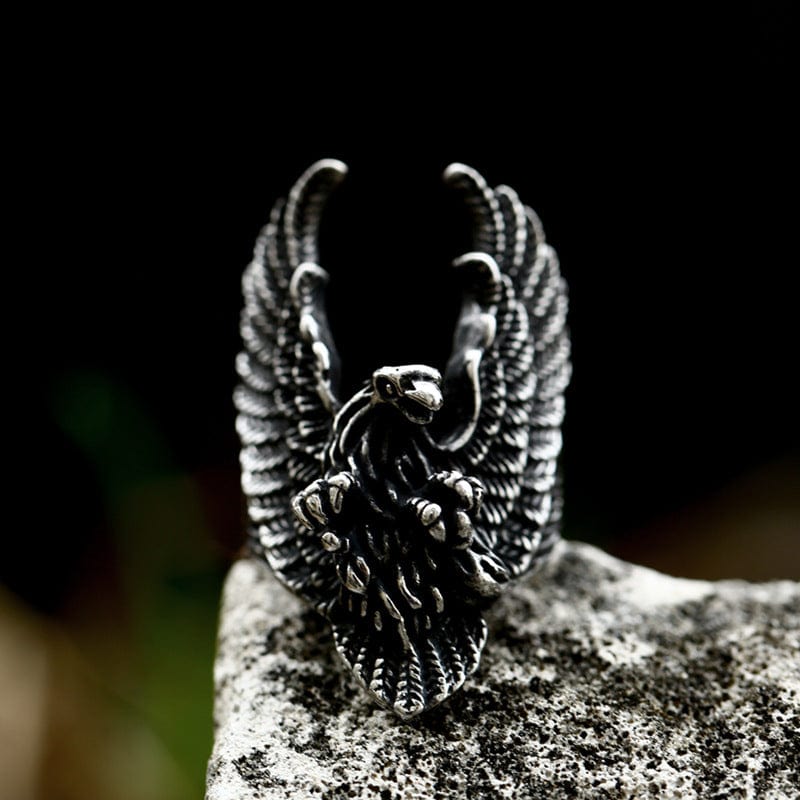 Kobine Men's Punk Eagle Ring