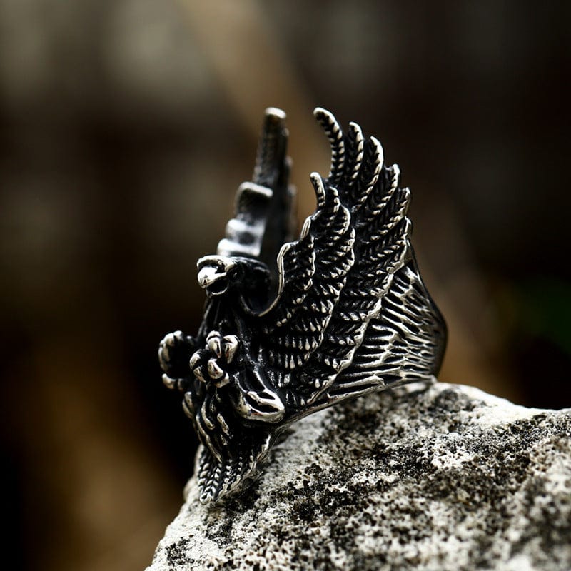 Kobine Men's Punk Eagle Ring