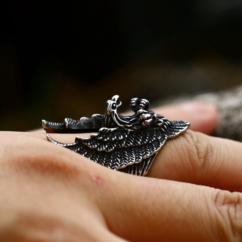 Kobine Men's Punk Eagle Ring