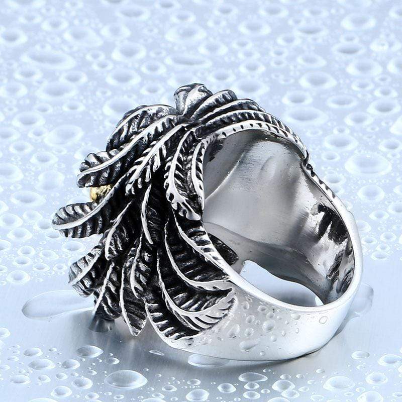 Men's Punk Feather Skulls Rings