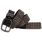 Kobine Men's Punk Full Rivets Leather Belt