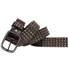Kobine Men's Punk Full Rivets Leather Belt
