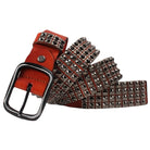 Kobine Men's Punk Full Rivets Leather Belt