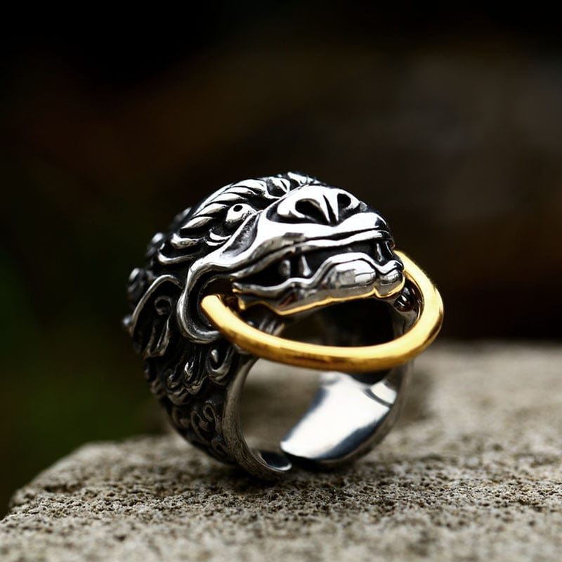 Kobine Men's Punk Gatekeeper Beast Ring