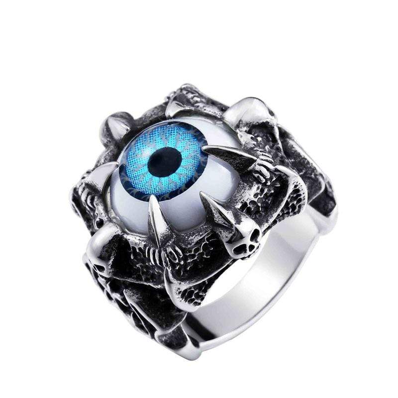 Men's Punk Ghost Rider Eyeball Skull Rings