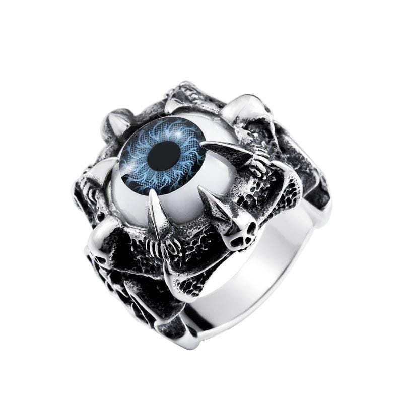 Men's Punk Ghost Rider Eyeball Skull Rings