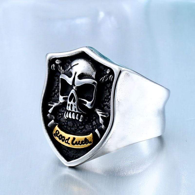 Men's Punk Good Luck Skull Rings