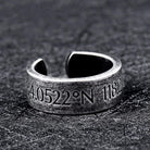 Men's Punk Horizon Latitude And Longitude Rings
