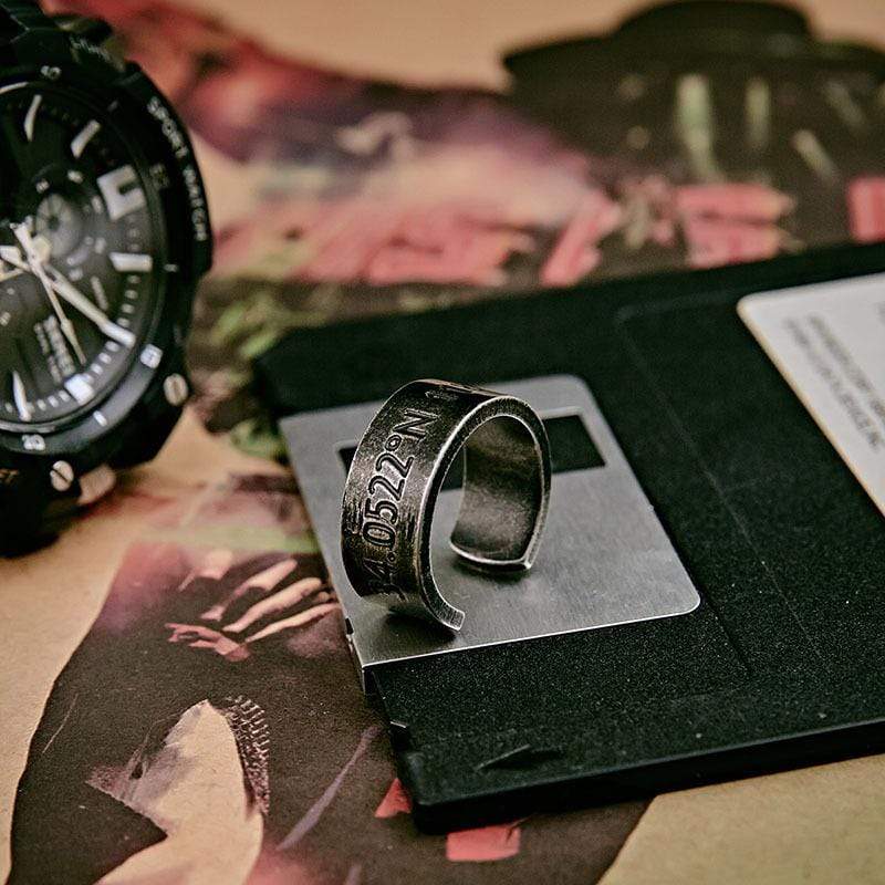 Men's Punk Horizon Latitude And Longitude Rings