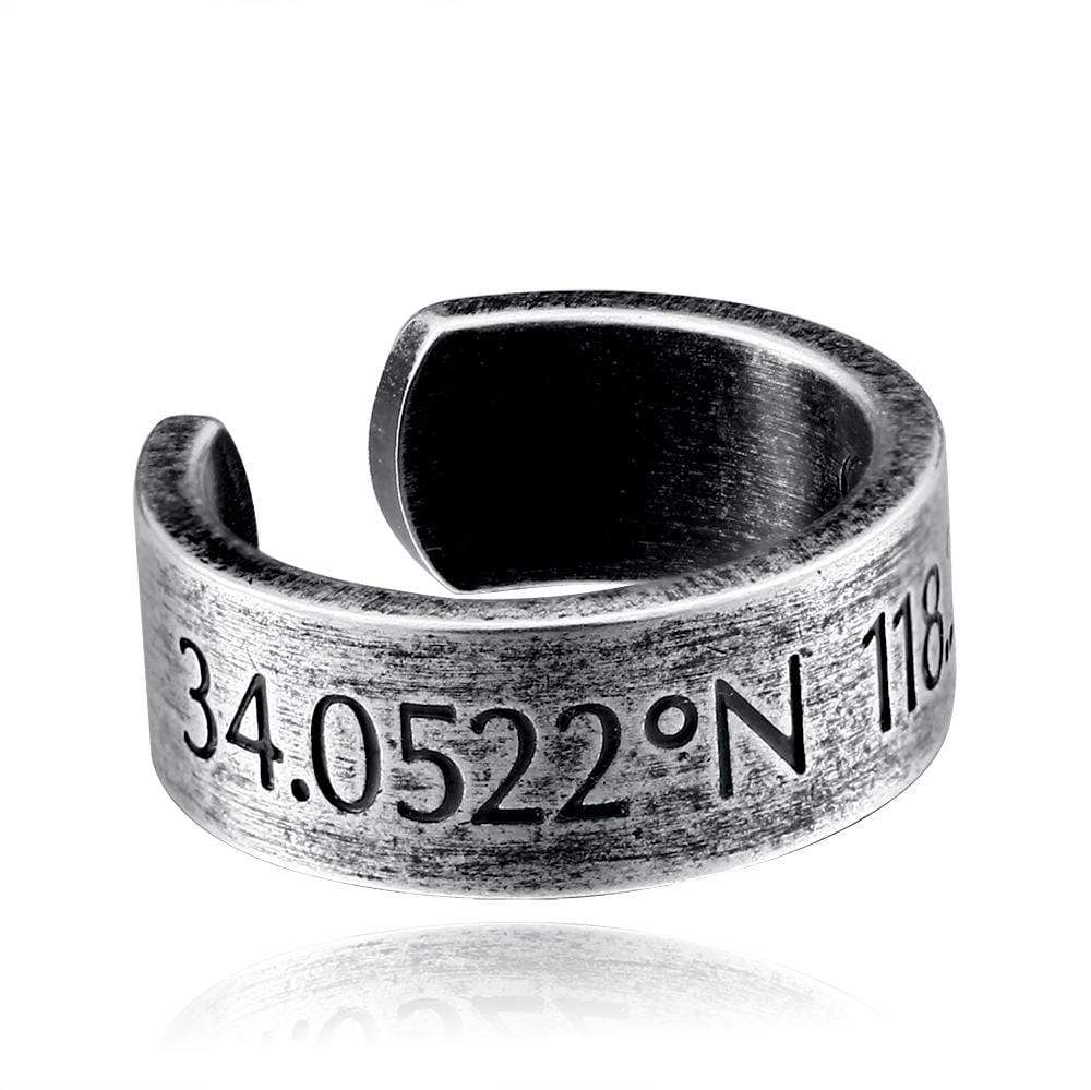 Men's Punk Horizon Latitude And Longitude Rings