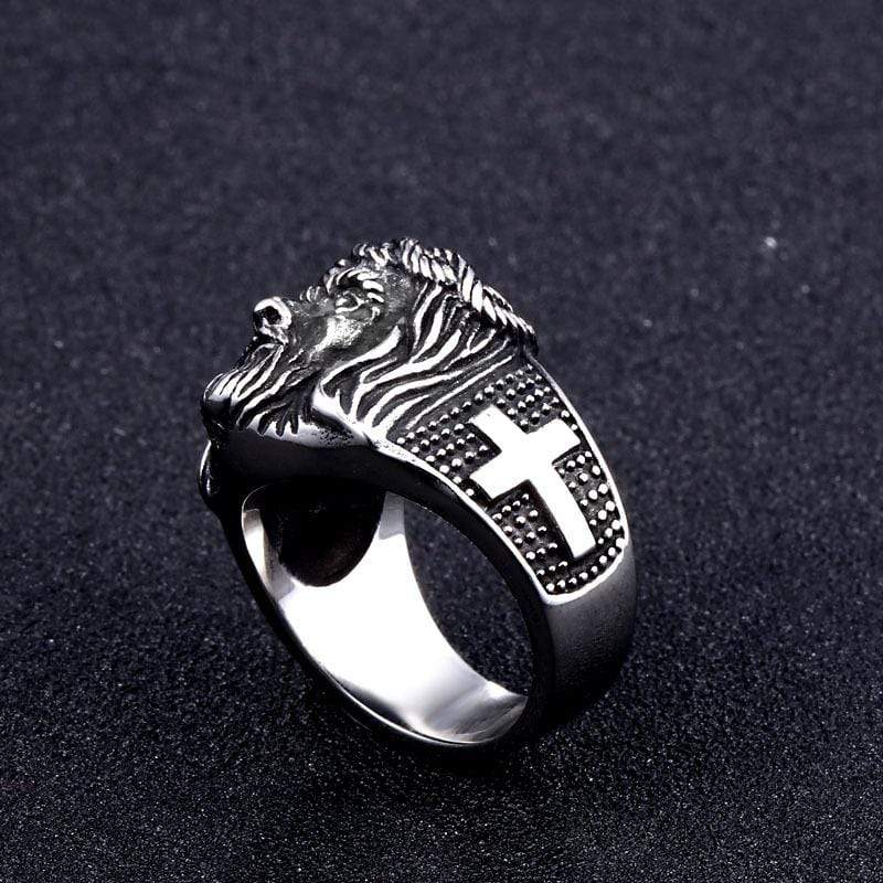 Men's Punk Jesus Cross Ring