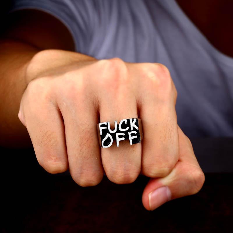 Men's Punk Letter Ring