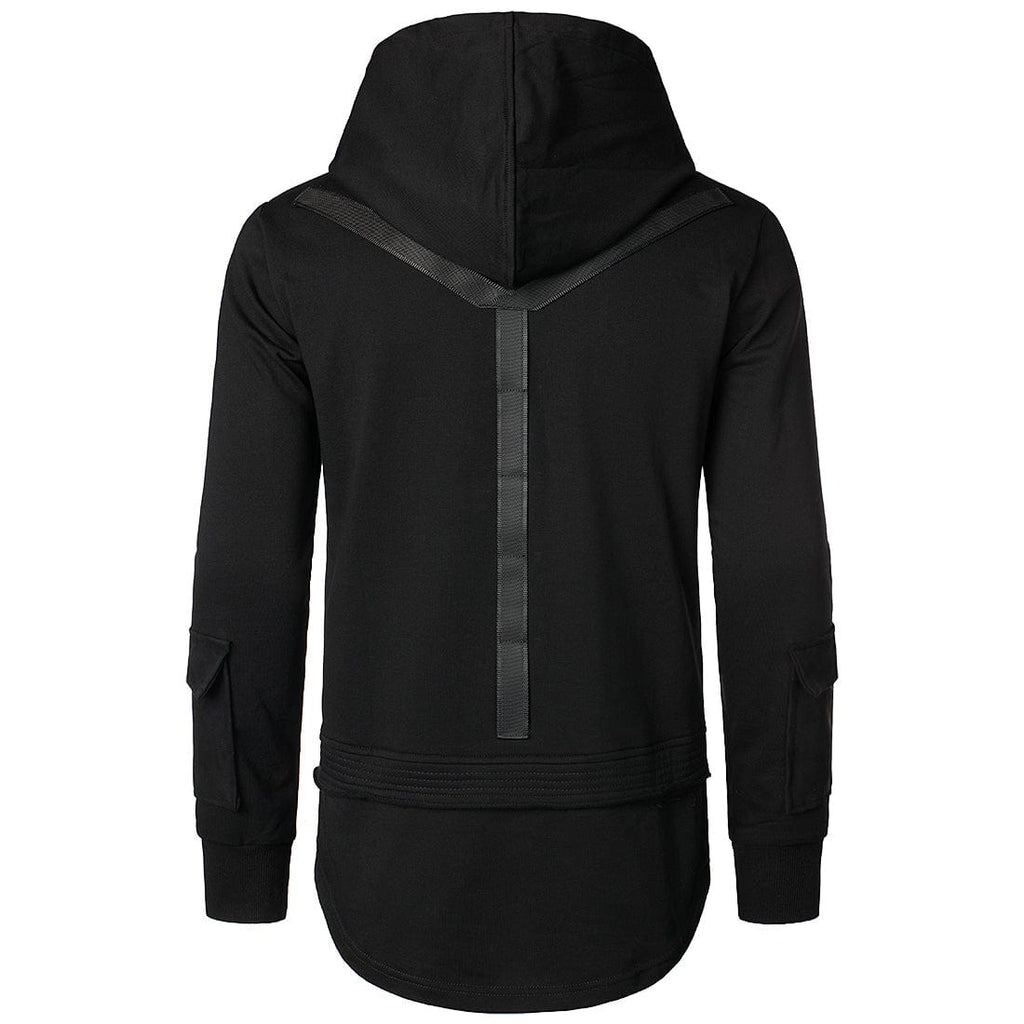 Kobine Men's Punk Multi-pocket Splice Hoodies