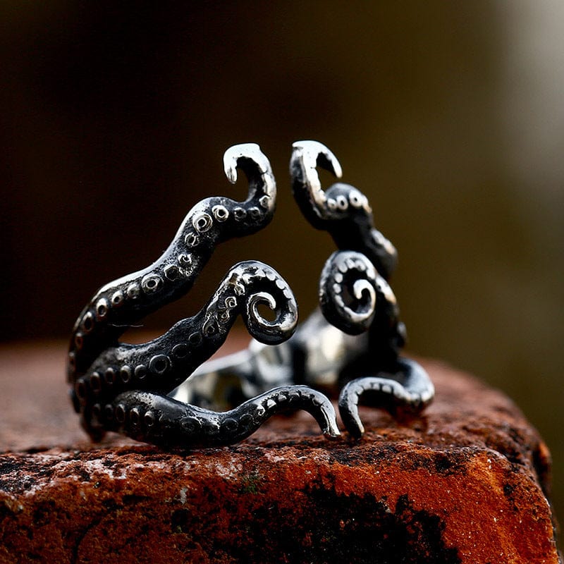 Kobine Men's Punk Octopus Tentacle Ring