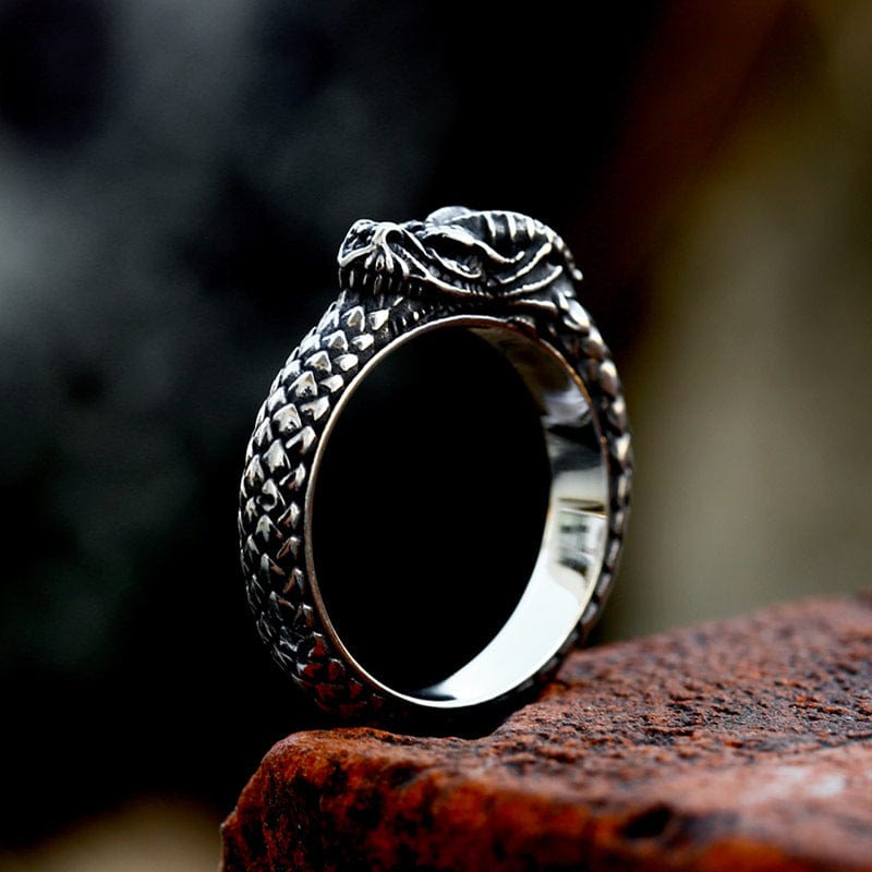 Kobine Men's Punk Ouroboros Ring