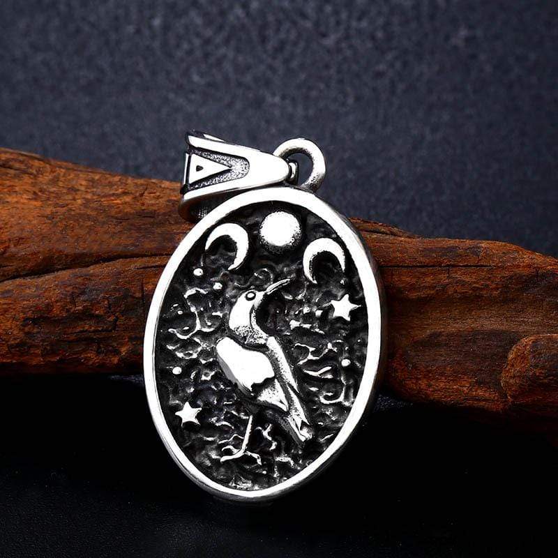 Men's Punk Oval Bird Necklace