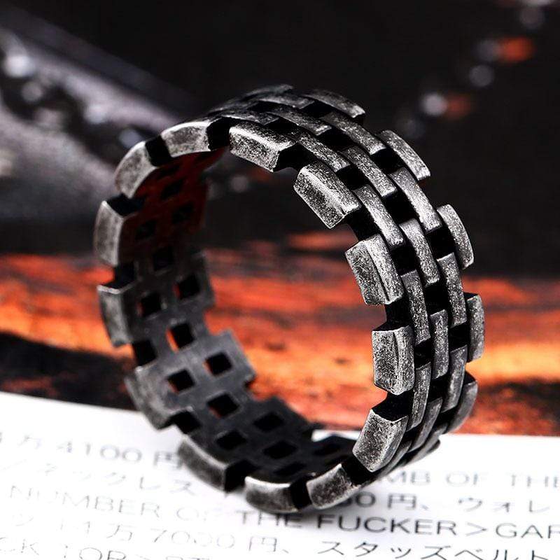 Men's Punk Pierced Chains Rings