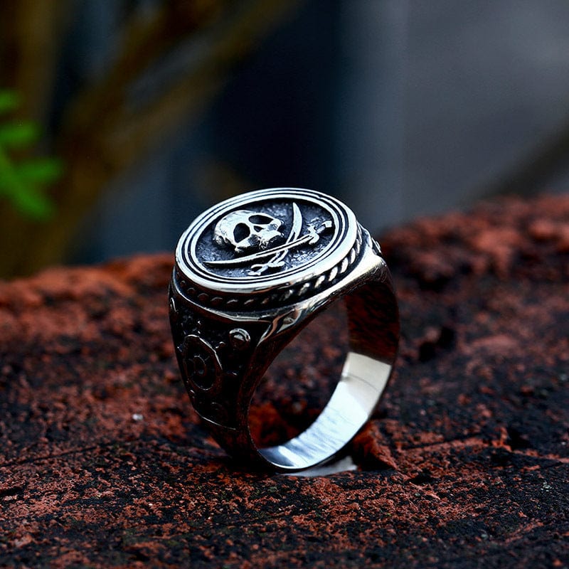 Kobine Men's Punk Pirate Skull Ring