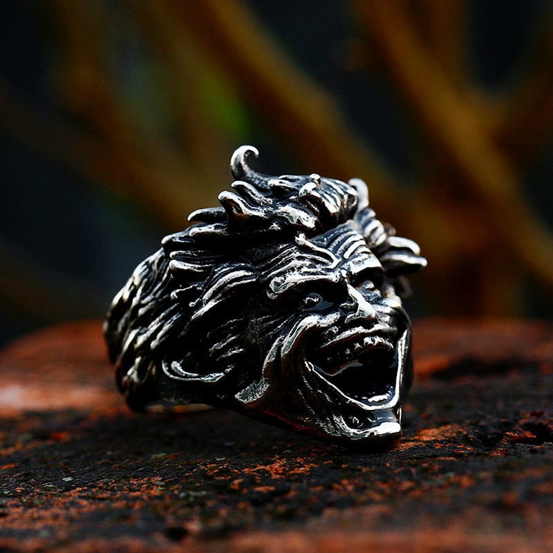 Kobine Men's Punk Portrait Ring