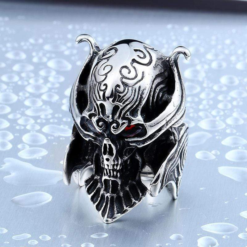 Men's Punk Red Eyes Skull Rings