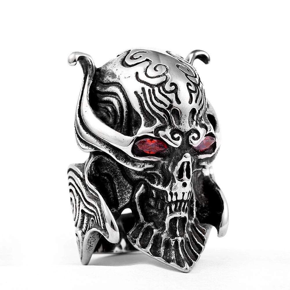 Men's Punk Red Eyes Skull Rings