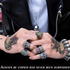 Men's Punk Rhinestone Eye Skull Rings