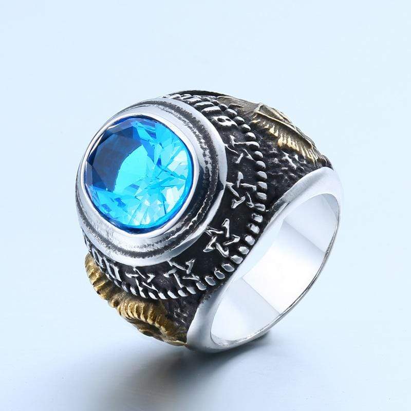 Men's Punk Rhinestone Goat Rings