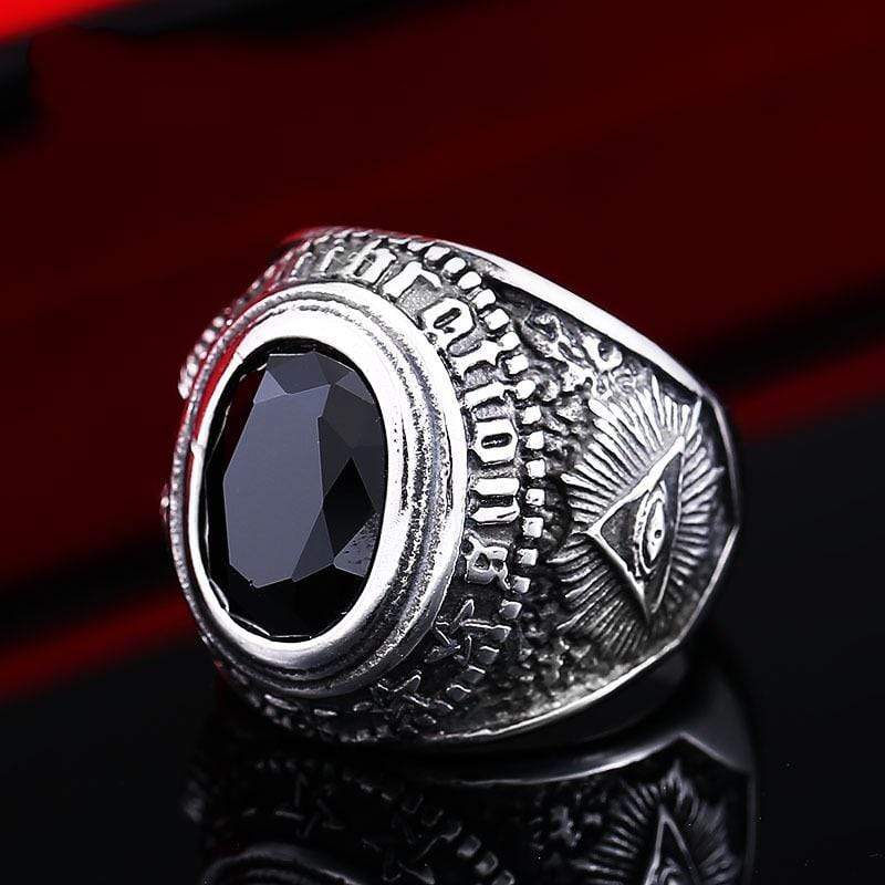 Men's Punk Rhinestone Goat Rings