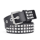 Kobine Men's Punk Rivets Faux Leather Belt
