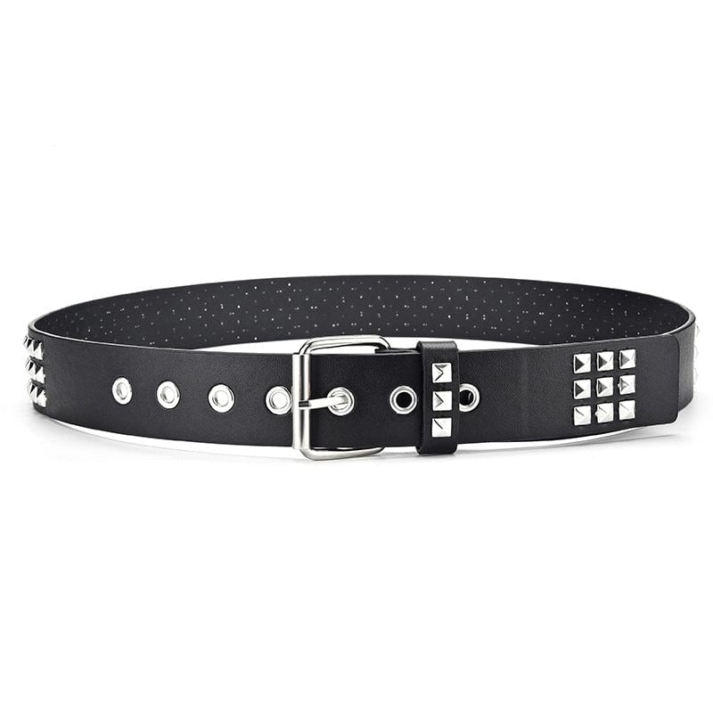 Kobine Men's Punk Rivets Faux Leather Belt