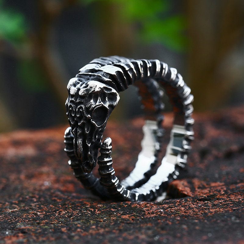 Kobine Men's Punk Sheep Skull Ring