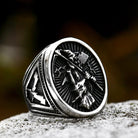 Kobine Men's Punk Skeleton Sickle Ring