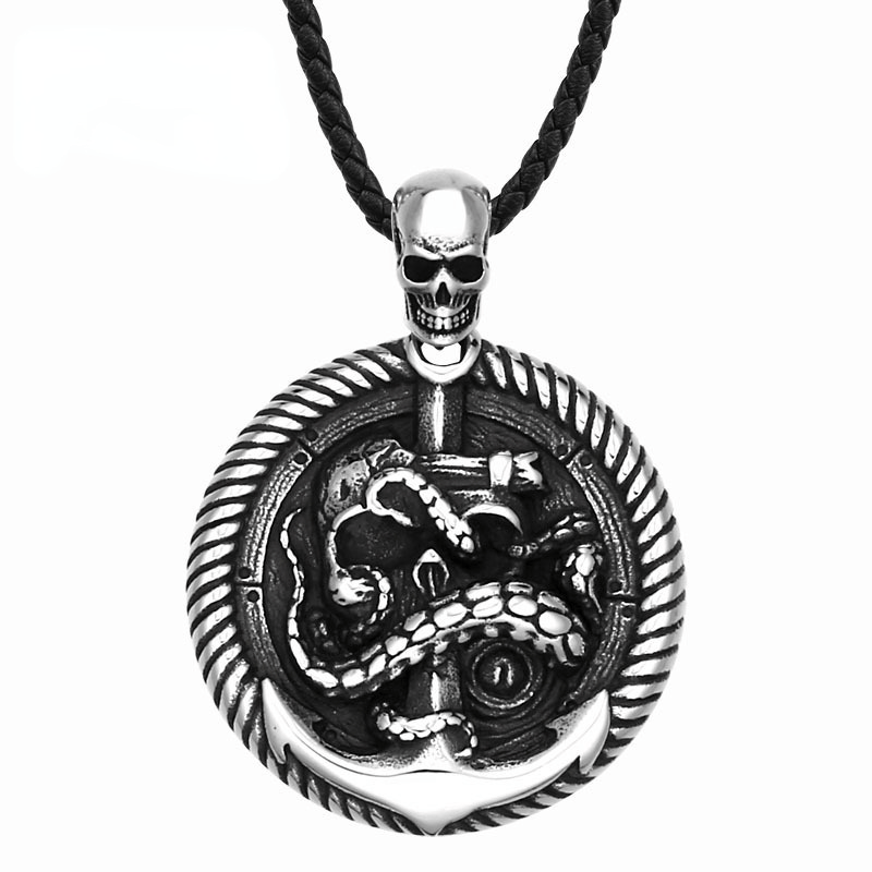Men's Punk Skull Anchor Necklace