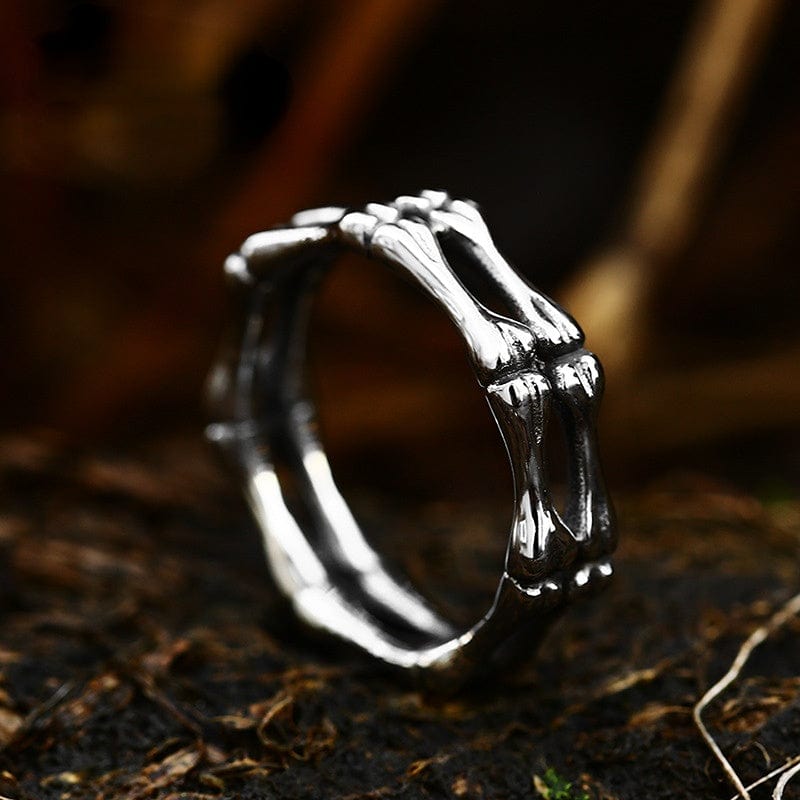 Kobine Men's Punk Skull Bone Ring