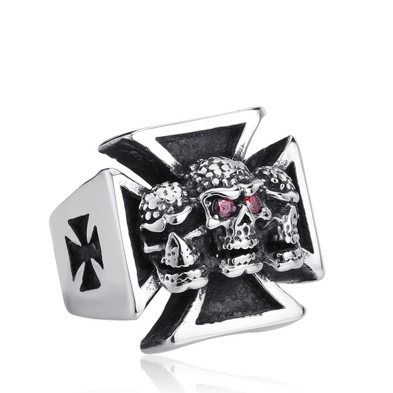 Men's Punk Skull Cross Rings