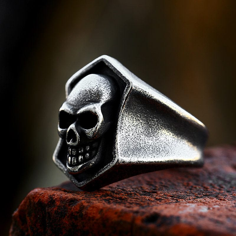 Kobine Men's Punk Skull Distressed Ring